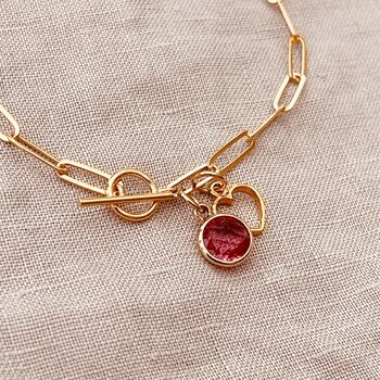 Birthstone Paperclip Chain Bracelet, 5 of 8