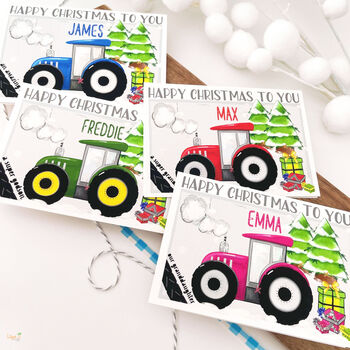 Personalised Pink Tractor Birthday Card, 7 of 10