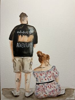 Personalised Couple Portrait In Watercolour, 2 of 7