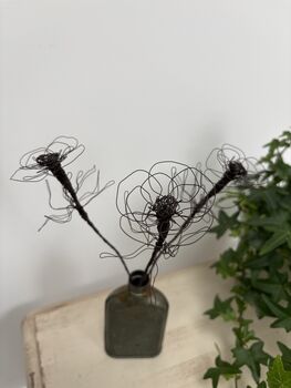 Three Handmade Wire Anemone Stems, 4 of 11