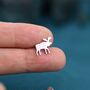 Moose Stud Earrings In Sterling Silver, thumbnail 3 of 12