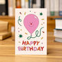 Birthday Balloon Greeting Card Pink, thumbnail 2 of 3