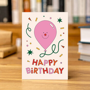 Birthday Balloon Greeting Card Pink, 2 of 3