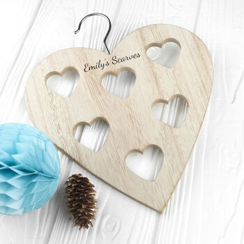 Personalised Wooden Heart Scarf Holder, 2 of 6