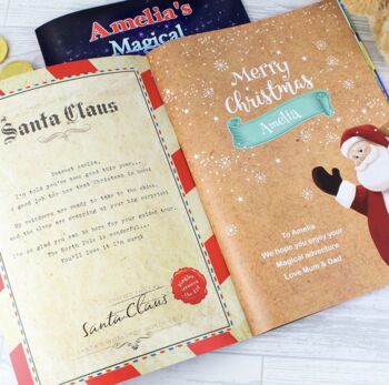 Personalised Christmas Adventure Book And Personalised Teddy Bear, 5 of 8