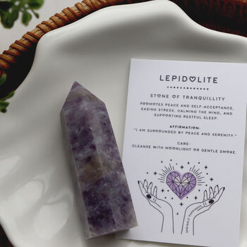 Lepidolite Crystal Tower With Optional Moon Or Tumble, 5 of 9