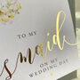 Gold Foil To My Bridesmaid Card | Watercolour Rose, thumbnail 3 of 5