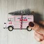 Pink Evian Van With Christmas Tree, thumbnail 1 of 2