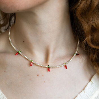 Pearl And Chilli Charm Necklace, 2 of 6