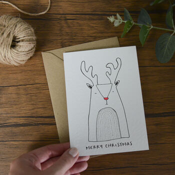Merry Christmas Reindeer Greeting Card, 4 of 4