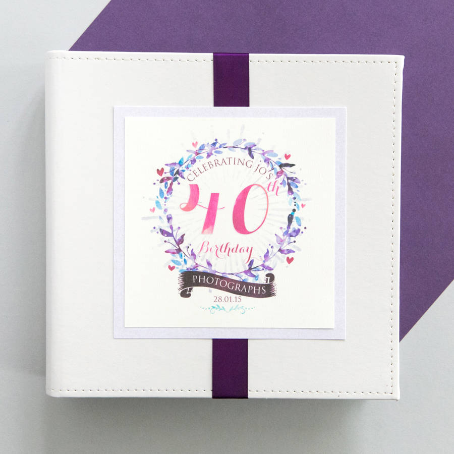 Personalised 40th Birthday Photo Album By Natalie Ryan Design