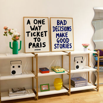 A One Way Ticket To Paris Hand Painted Print, 3 of 9