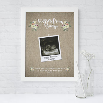 'Kisses From Bump' Baby Scan Print, 4 of 4