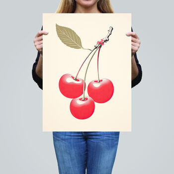 Red Smudge Cherry Kitchen Simple Wall Art Print, 2 of 6