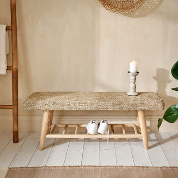 Wicker Bench With Shelving, 3 of 9