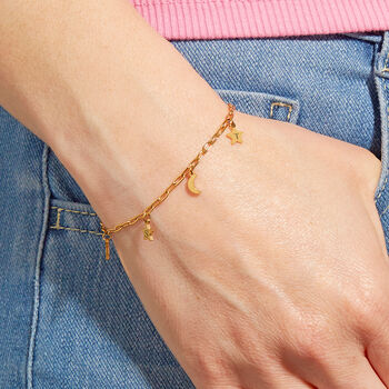 Little Stars Personalised Star And Moon Bracelet, 3 of 7