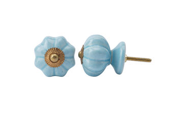 Set Of Two Turquoise Melon Ceramic Drawer Pulls, 2 of 2