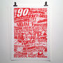 The Nineties 1990’s Decade Typography Print, thumbnail 6 of 11
