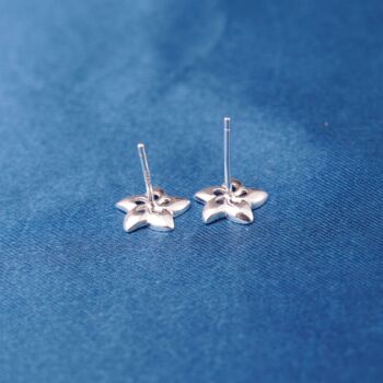 Silver Flower Studs, Minimalistic Stud Earrings, Small Studs, 6 of 7