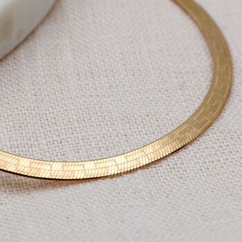 24ct Gold Plated Greek Herringbone Chain Bracelet, 3 of 4