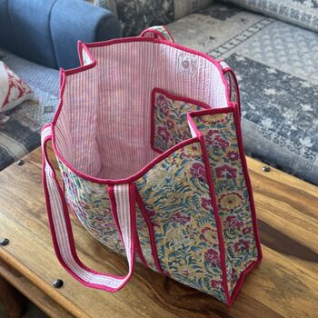 Tote Bag, Beach Bag, Block Print Indian Handbag, 7 of 11