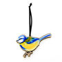 Blue Tit Wooden Hanging Decoration, thumbnail 2 of 2