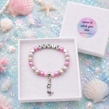 Personalised Mermaid Bracelet Birthday Gift For Girls, 2 of 12