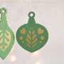 Christmas Tree Decoration Set, Green With Gold, thumbnail 3 of 5