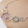 Multicolour Hammered Disc Necklace, thumbnail 3 of 6