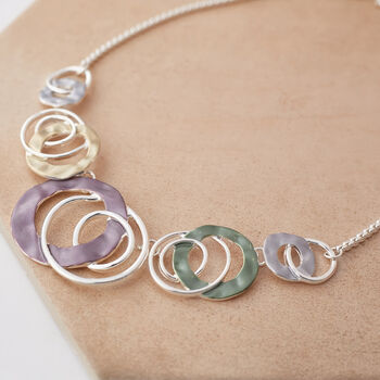 Multicolour Hammered Disc Necklace, 3 of 6