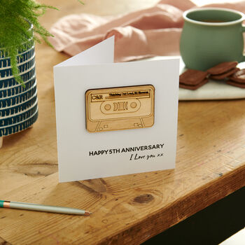 Personalised Anniversary Cassette Card, 2 of 5