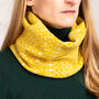 Yellow Knitted Fair Isle Snood Soft Lambswool, thumbnail 2 of 10
