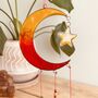 Moon And Star Sun Catcher Vibrant Orange And Red, thumbnail 3 of 7