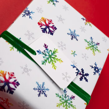 Luxury Snowflake Christmas Wrapping Paper Gift Tag Set, 4 of 8