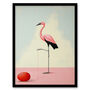 Playful Flamingo Fun Pink Bird Wall Art Print, thumbnail 5 of 6