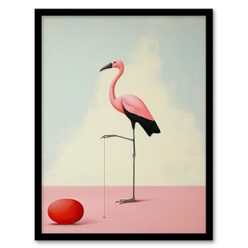 Playful Flamingo Fun Pink Bird Wall Art Print, 5 of 6