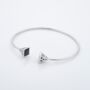 Sapphire 925 Sterling Silver Square Bangle, thumbnail 2 of 5