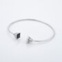 Sapphire 925 Sterling Silver Square Bangle, thumbnail 2 of 4