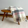 Pure Wool Blanket – Pink/ Grey, thumbnail 1 of 4