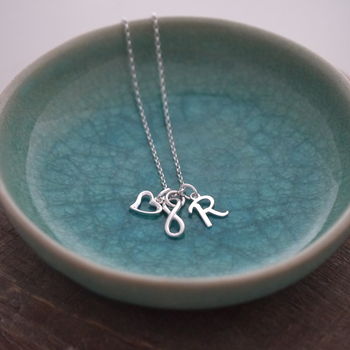 Love For Infinity Initial Sterling Silver Necklace, 3 of 7