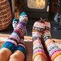 Fair Trade Hand Knitted Nordic Woollen Slipper Socks, thumbnail 1 of 12