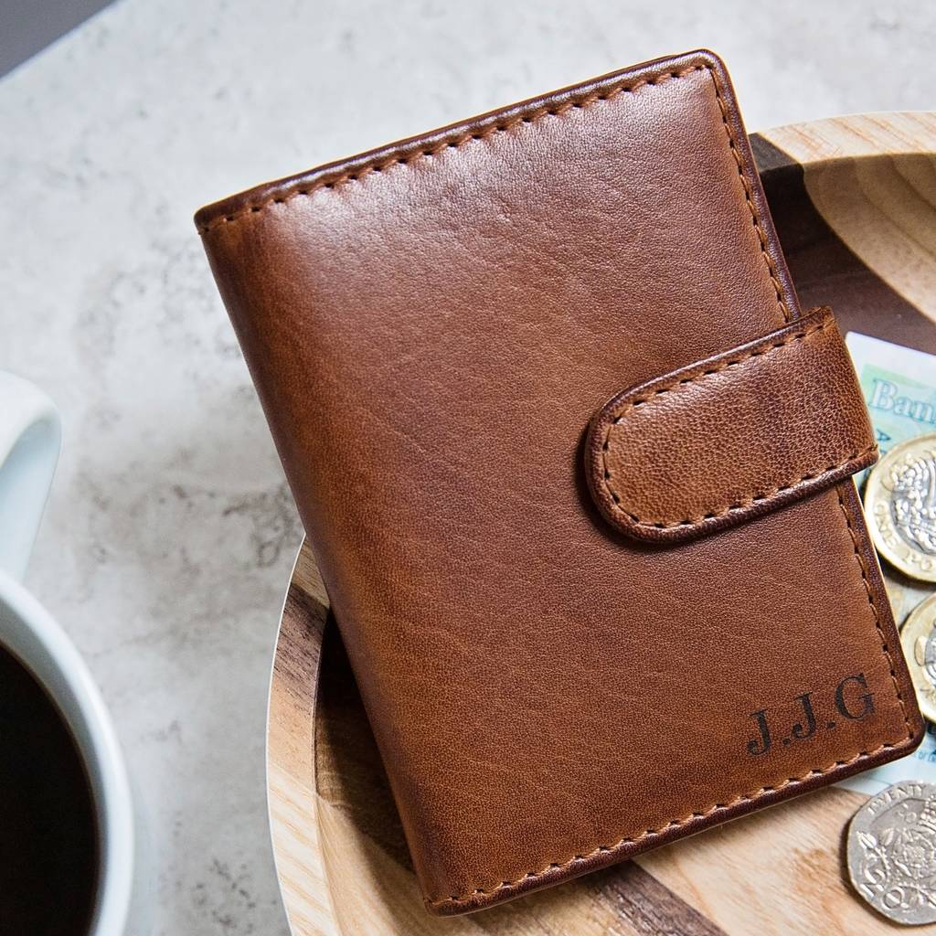 Mens Personalised Leather Card Wallet By ginger rose