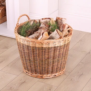 Unpeeled Log Basket With Lining, 5 of 9