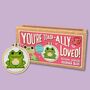 You're Toadally Loved! Mini Matchbox Cross Stitch Kit, thumbnail 1 of 9