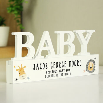 Personalised Safari Animal New Baby Ornament, 2 of 2