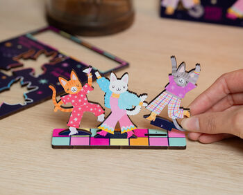 Personalised Disco Cats Birthday Pop Out Card, 3 of 7