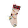 Christmas Pom Pom Stocking – Festive Knitted Stocking With Pom Pom Garland, thumbnail 4 of 5