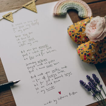 'Tiny Feet' Handwritten New Baby Mother's Day Poem, 2 of 4