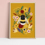 Bumble Bee And Florals Print, thumbnail 2 of 4