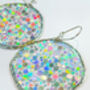 Large Disco Earrings With Silver Sparkles, thumbnail 7 of 9